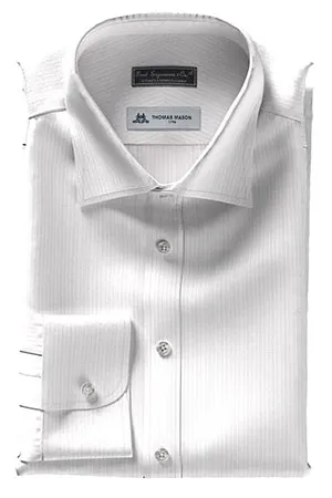 THOMAS MASON ホワイト ドビーストライプ (TMS95441)