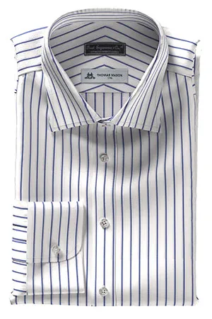 THOMAS MASON  120/2ply ネイビー ストライプ(TMS95458)