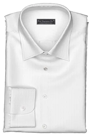 WRINKLE FREE TC ホワイト ドビー ピンストライプ (Y100961)