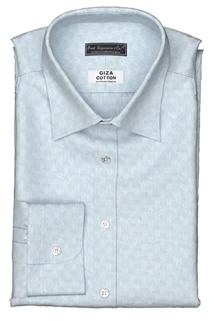 GIZA 100/2ply サックス星柄ドビー(Y101751)