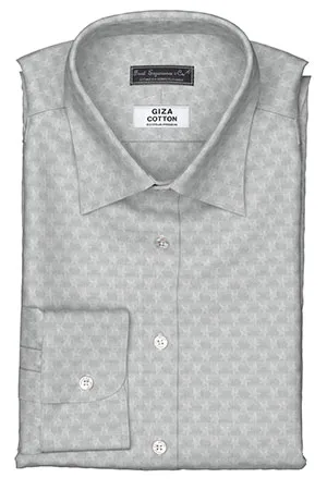 GIZA 100/2ply グレー星柄ドビー(Y101753)