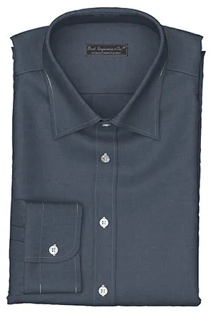 WRINKLEFREE デニムライク ネイビー ツイル with ホワイトステッチ(TY101799)