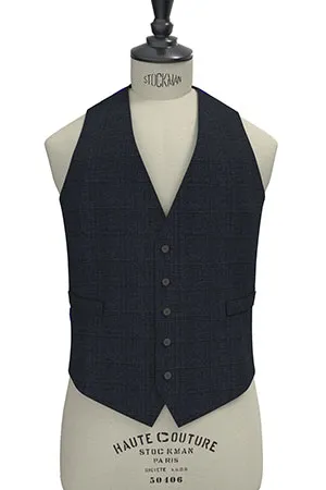 TAILORED WOOL ネイビー グレンチェック(MK102864)