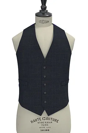 TAILORED WOOL ネイビー グレンチェック(MK102862)