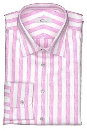Calro Basetti リネン　ピンクボールドストライプ(Y102966)