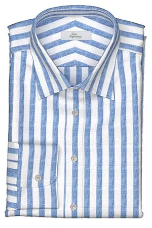 Calro Basetti リネン　ブルーボールドストライプ(Y102968)