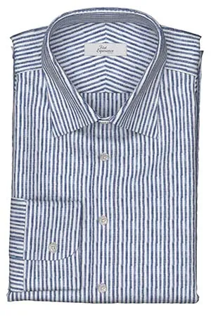 Albini リネン　ネイビーストライプ(Y102972)