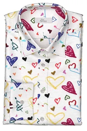 TEXTA リネン　ハートプリント(Y102978)