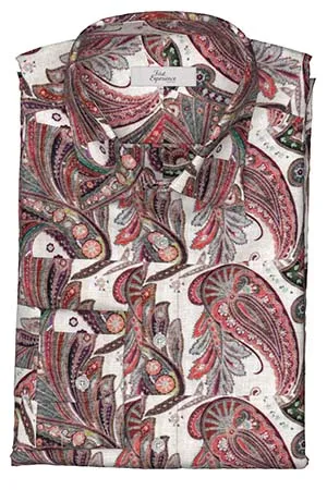 TEXTA リネン　ペイズリープリント(Y102983)