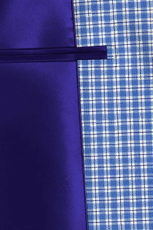 REDA Super120s ブルー格子(103066)