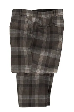 BASIC STRECH ブラウン格子(103155)