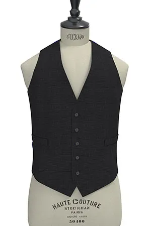 BASIC STRECH グレー小柄格子(103150)