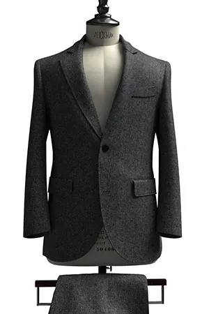 CANONICO グレー メランジ フランネル(103274)