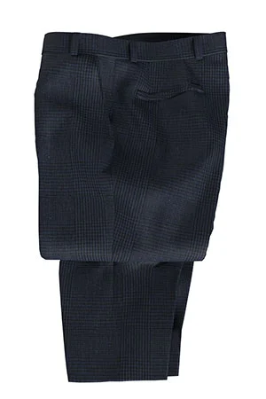 HUDDERS FIELD CASUAL ネイビー グレンチック リネン (103329)