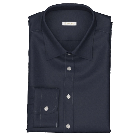 GETZNER FLANNEL ウール混ネイビーツイル(Y103578)