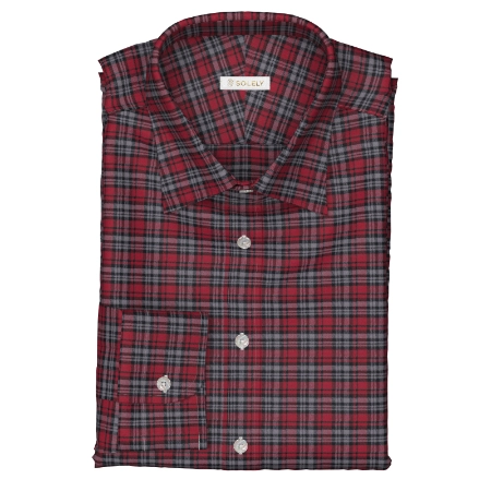 GETZNER FLANNEL レッドツイル×グレー＆ブラック チェック(Y103584)