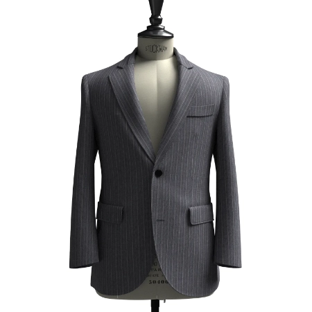 DOUMEUIL カシミヤ混グレーストライプ(AK103763)
