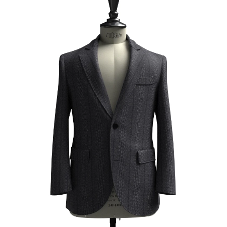 MARLING&EVANS TWEED グレー×ネイビーストライプ(AK103764)