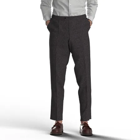 MARZOTTO TWEEDグレー×ネイビーホームスパン(AK103803)